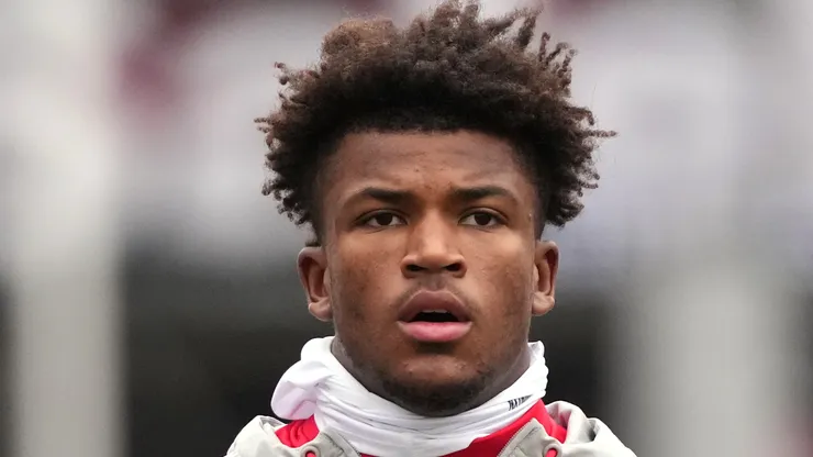 Caleb Downs #2 of the Ohio State Buckeyes at Ohio Stadium
