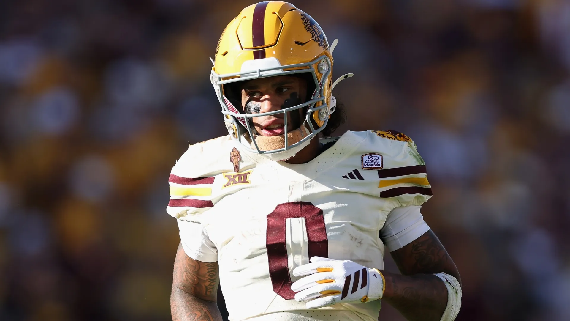 Jordyn Tyson during the NCAAF game against the Red Raiders in 2025 (Source: Christian Petersen/Getty Images)