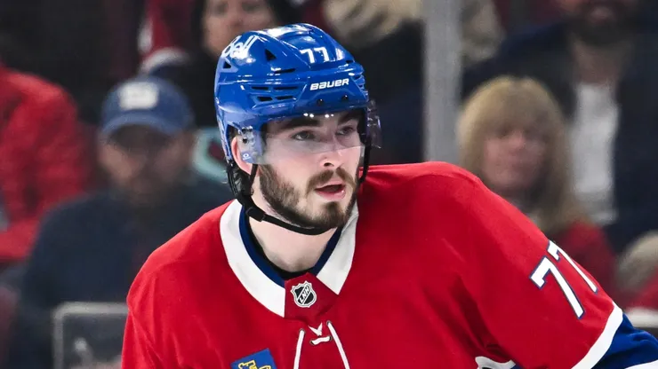 Kirby Dach #77 of the Montreal Canadiens at the Bell Centre