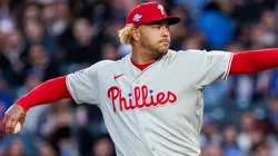 Taijuan Walker #99 of the Phillies delivers a pitch.