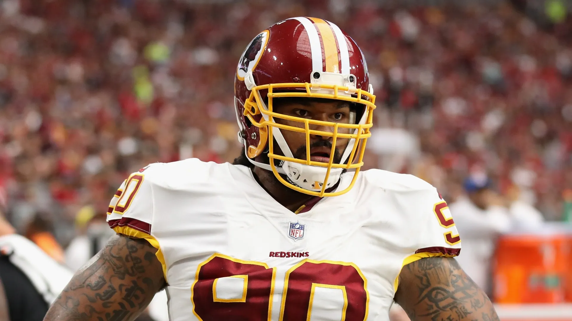 Ziggy Hood during a game with Washington.