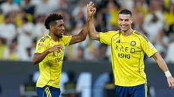 Kingsley Coman and Cristiano Ronaldo of Al Nassr.