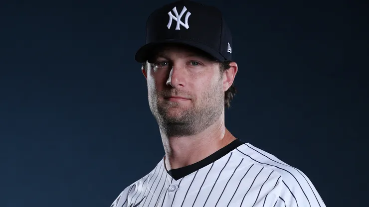 Gerrit Cole #45 of the Yankees poses for a photo.