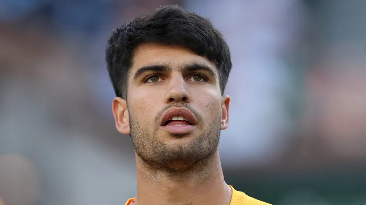 Carlos Alcaraz prior to a Miami Open game.