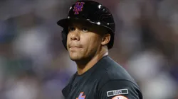 Juan Soto #22 of the New York Mets walks up to bat.