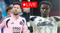 Lionel Messi of Inter Miami and Brooklyn Raines of NE Revolution.