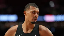 Victor Wembanyama before a Spurs game.