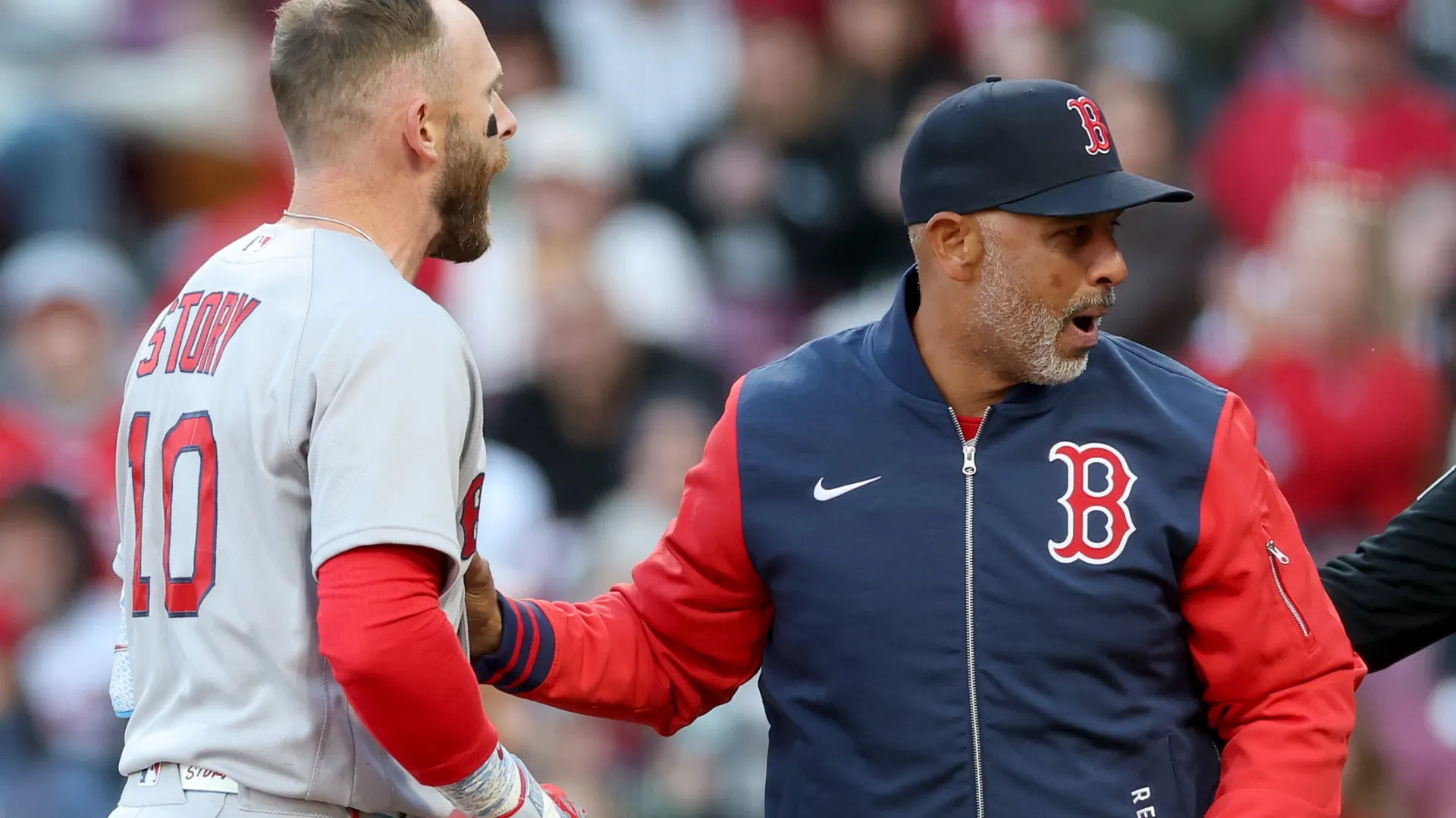 Trevor Story with Alex Cora