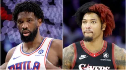 Joel Embiid and Kelly Oubre of the Philadelphia 76ers.