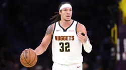 Aaron Gordon #32 of the Denver Nuggets dribbles during the second half of a game in 2026.