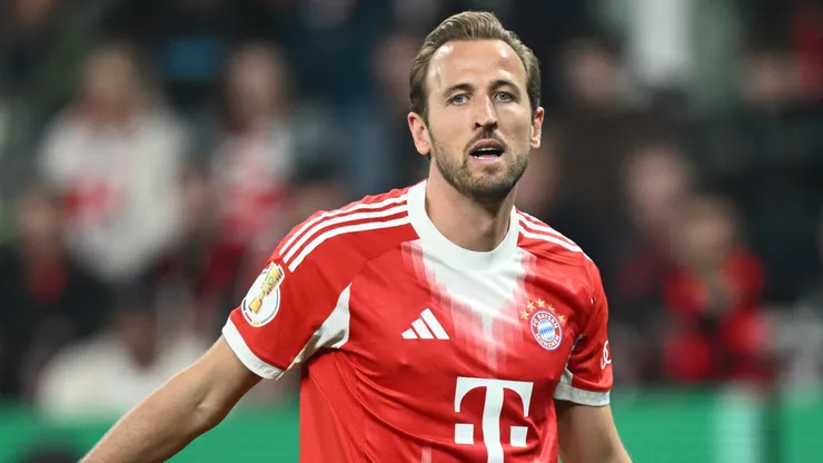 Harry Kane of FC Bayern Munich in action during the DFB Cup semifinal match