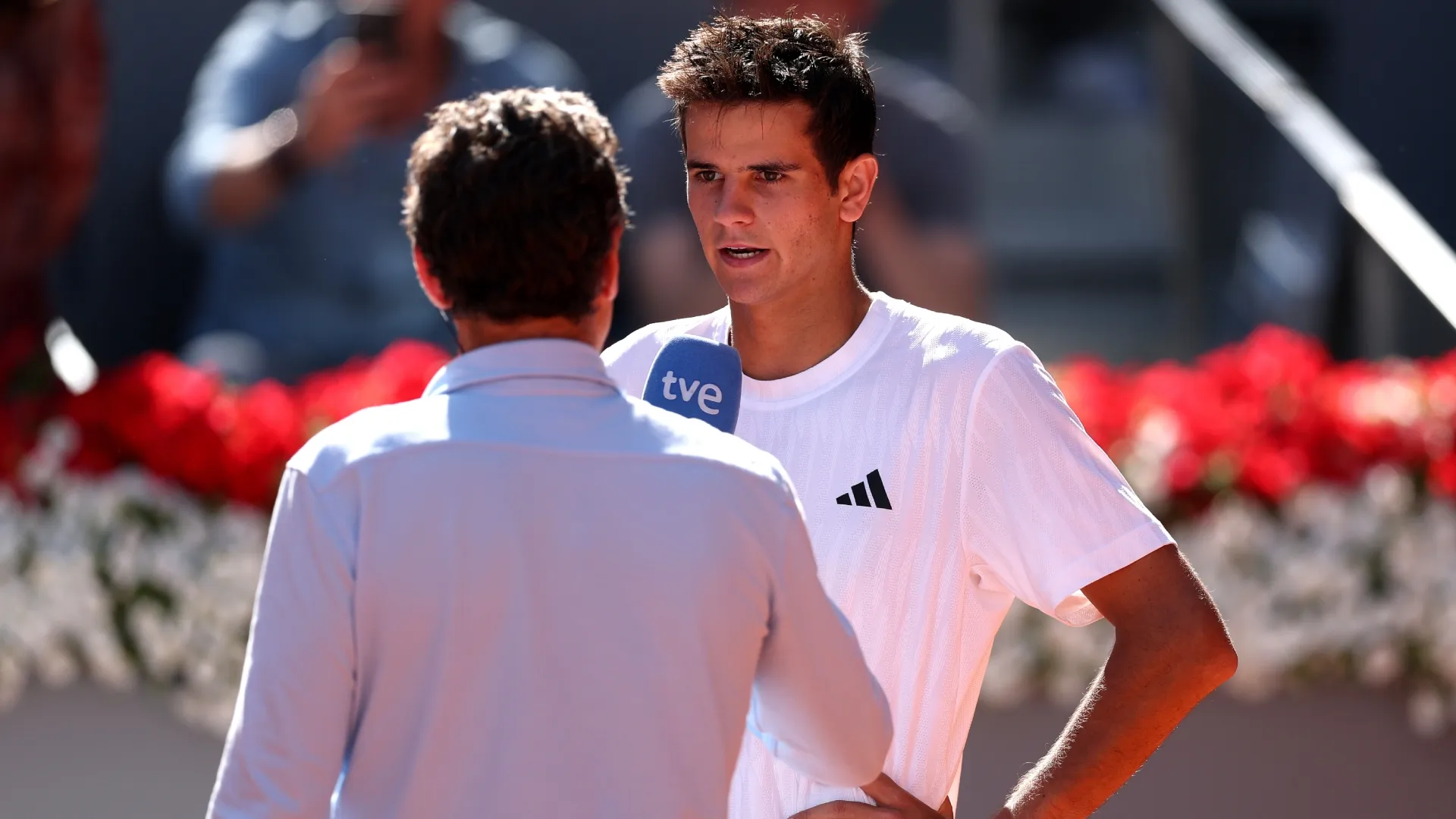 Rafael Jodar of Spain is interviewed after victory on Day Nine of the Mutua Madrid Open (Source: Clive Brunskill/Getty Images)