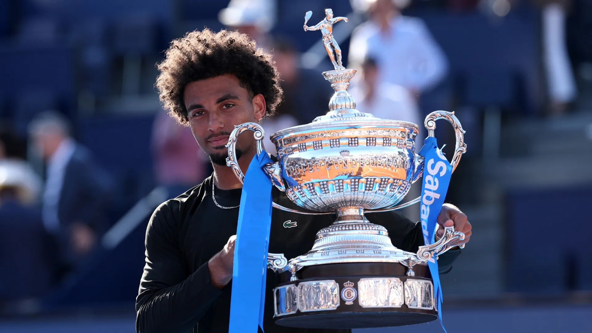 Arthur Fils lifts the trophy following victory in the Men’s Singles final match on day seven of the Barcelona Open (Source: Clive Brunskill/Getty Images)