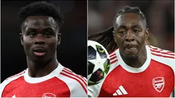 Bukayo Saka and Eberechi Eze of Arsenal.