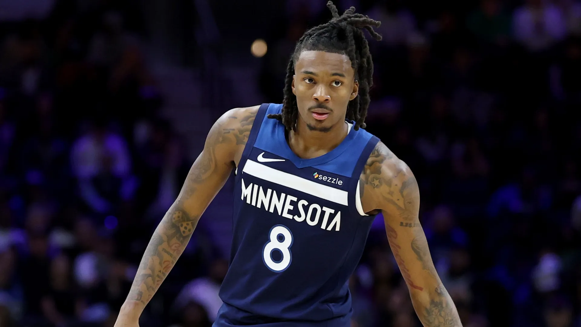 Bones Hyland dribbles the ball during the second half against the Philadelphia 76ers (Source: Emilee Chinn/Getty Images)