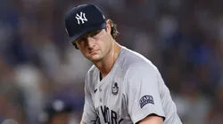 Gerrit Cole reacts after giving up a hit.