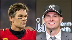 Tom Brady (left) and Fernando Mendoza (right) of the Raiders