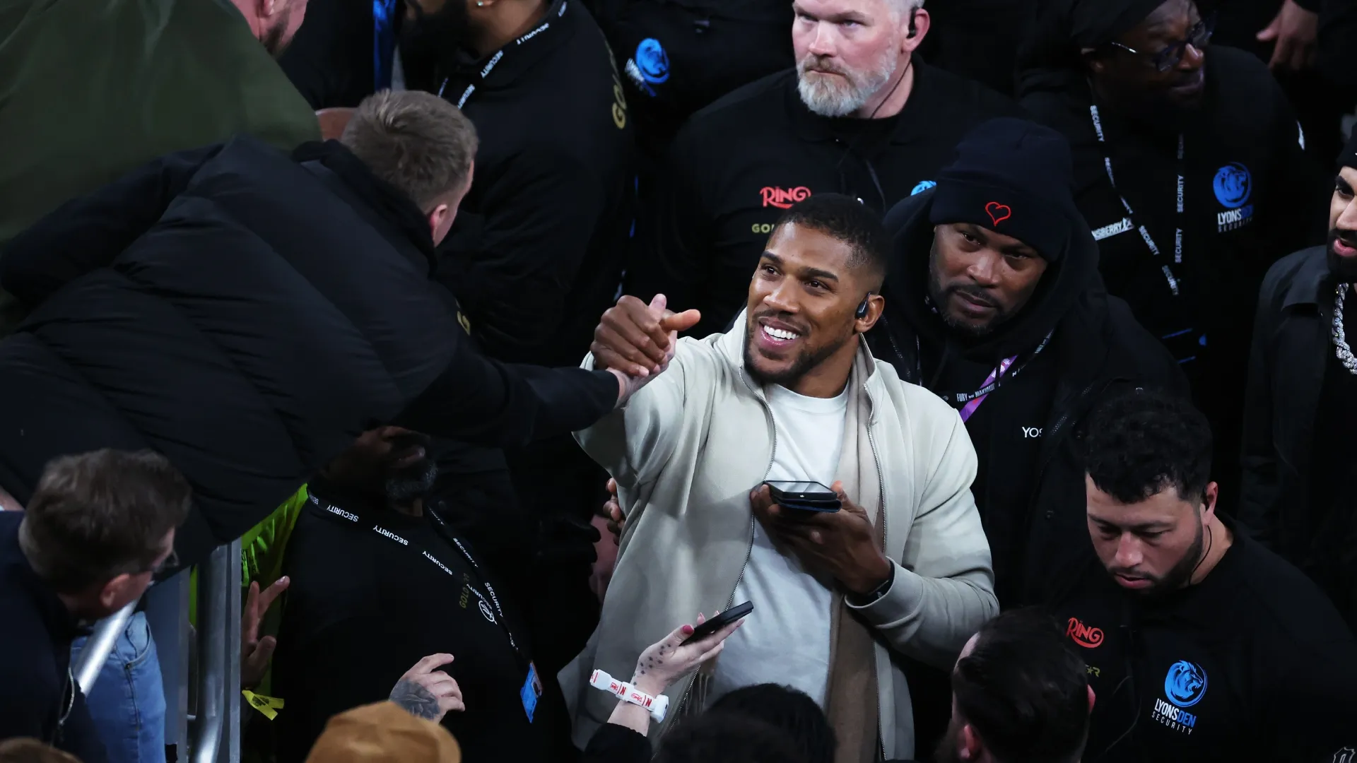 Anthony Joshua interacts with fans after the Heavyweight fight between Tyson Fury. Alex Livesey/Getty Images