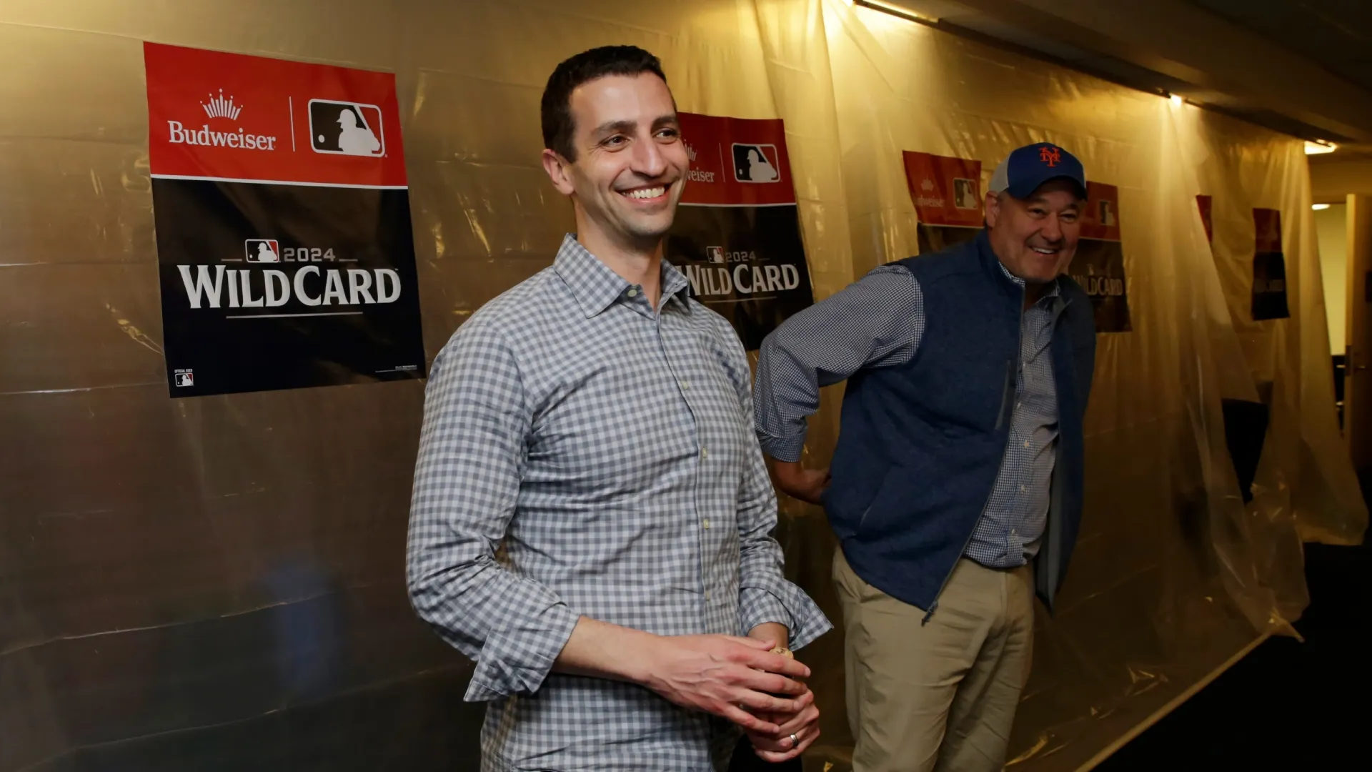GenerDavid Stearns of the Mets celebrates in the locker room in Game Three of the Wild Card Series.  John Fisher/Getty Images