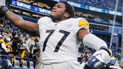 Broderick Jones #77 of the Pittsburgh Steelers
