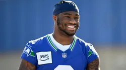 Jalen Milroe #6 of the Seattle Seahawks