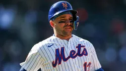 Luis Torrens #13 of the Mets runs during the game.