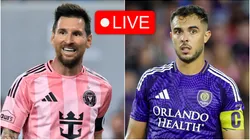 Lionel Messi of Inter Miami and Martin Ojeda of Orlando City.
