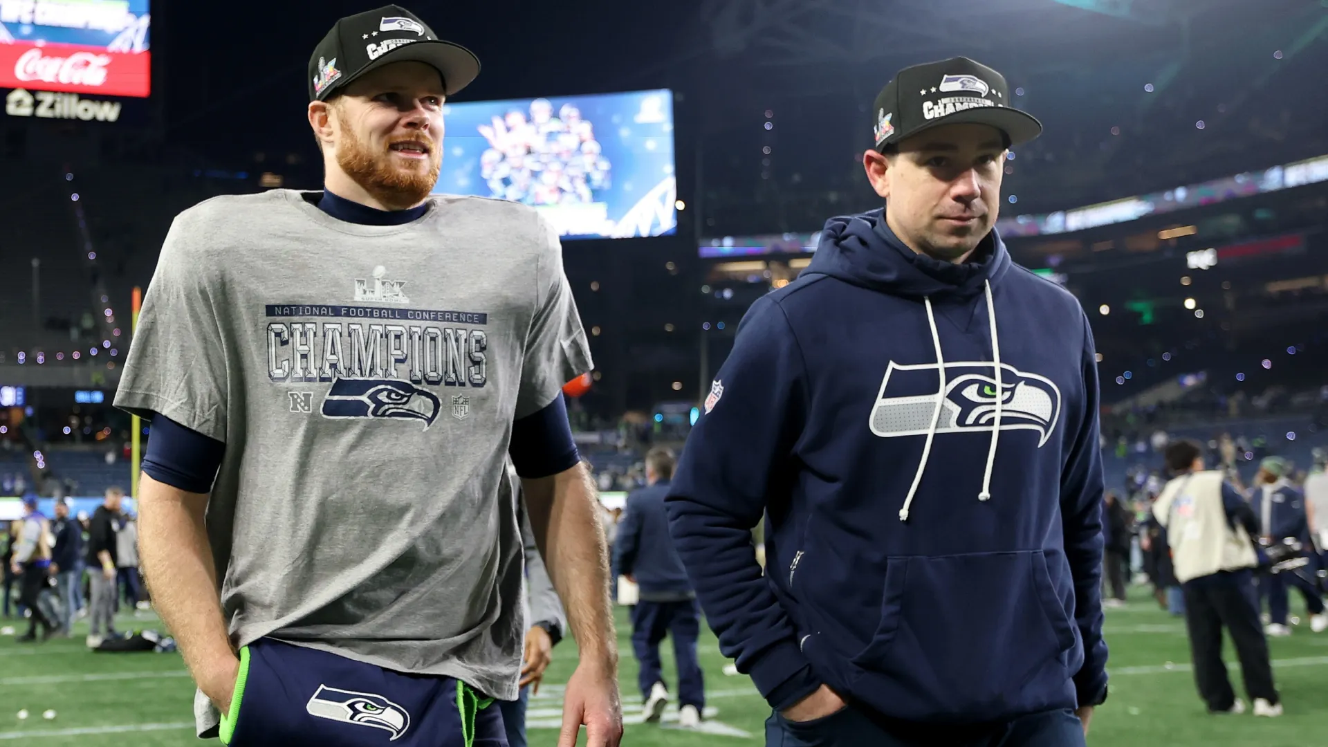 Sam Darnold with Klint Kubiak