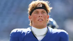 Jaxson Dart #6 of the New York Giants.