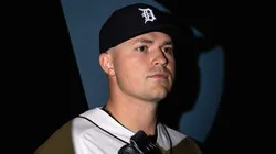 Tarik Skubal #29 of the Detroit Tigers poses for a photo.