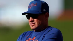 Carlos Mendoza of the Mets looks on before the game.