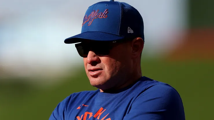 Carlos Mendoza of the Mets looks on before the game.