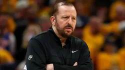 Tom Thibodeau during the Eastern Conference Finals of the 2025 NBA Playoffs.
