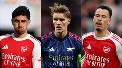 Havertz, Odegaard, Martinelli of Arsenal.