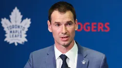 John Chayka speaks at a press conference.