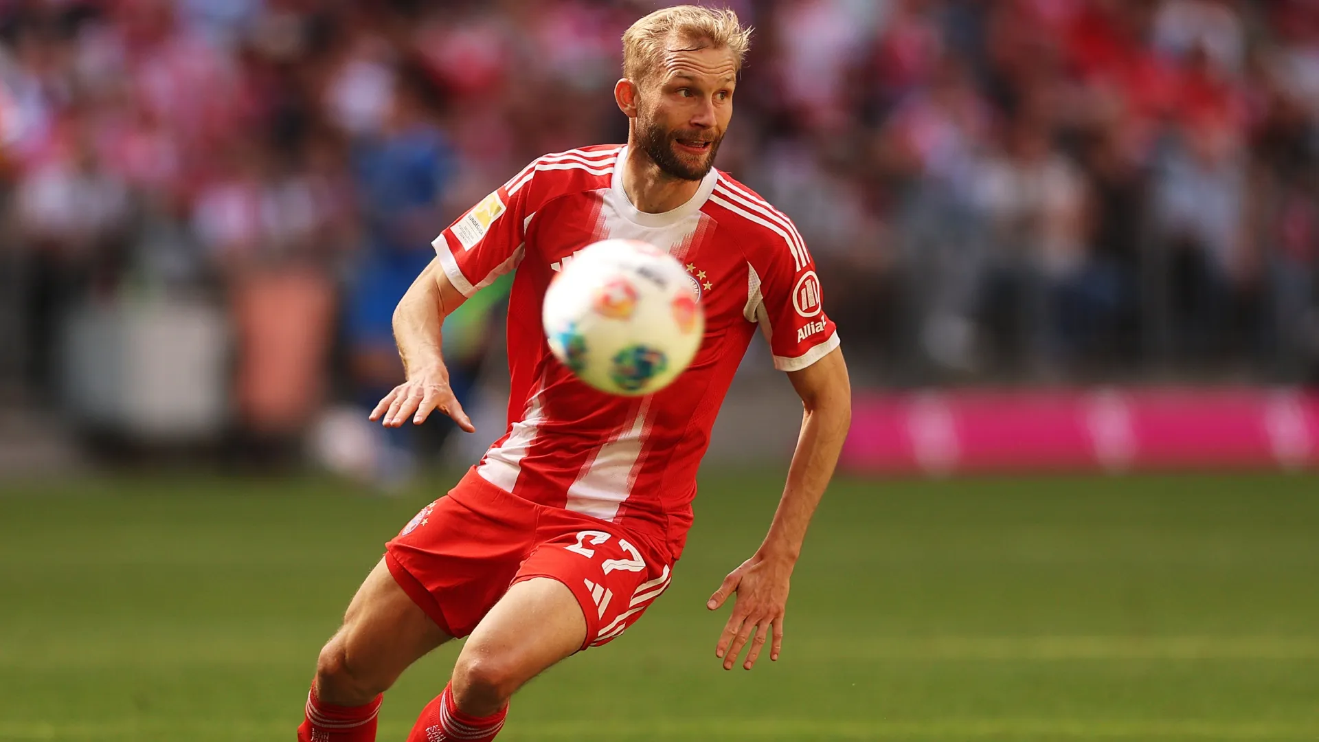 Konrad Laimer during the Bundesliga match against FC Heidenheim in 2026 (Source: Adam Pretty/Getty Images)