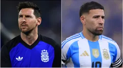 Lionel Messi and Nicolas Otamendi of Argentina.