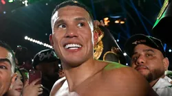 David Benavidez celebrates his victory against Gilberto 'Zurdo' Ramirez.