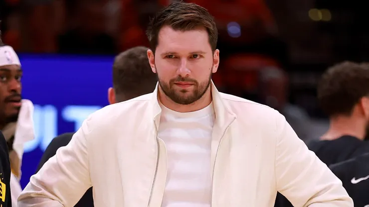 Luka Doncic reacts during the game against the Houston Rockets on April 24, 2026.