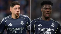Federico Valverde and Aurelien Tchouameni of Real Madrid.