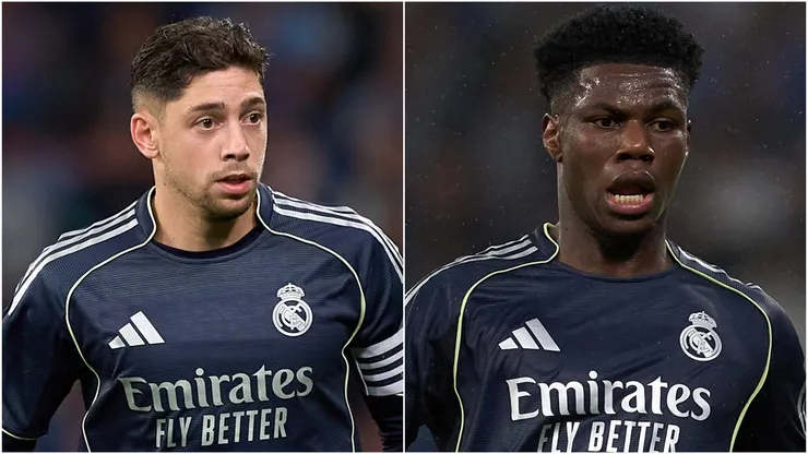 Federico Valverde and Aurelien Tchouameni of Real Madrid.