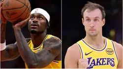 Jarred Vanderbilt and Luke Kennard of the Lakers