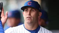 Matthew Boyd #16 of the Cubs high fives teammates.