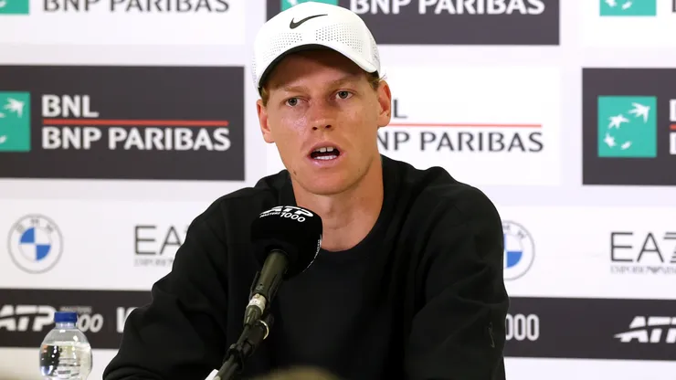 Jannik Sinner of Italy speaks to media during a press conference.