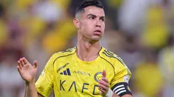 Cristiano Ronaldo of team Al Nassr FC reacts during the Saudi Pro League game.