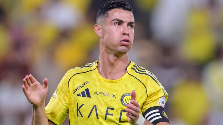 Cristiano Ronaldo of team Al Nassr FC reacts during the Saudi Pro League game.
