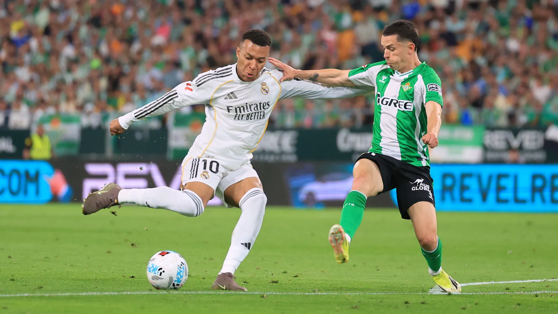 Kylian Mbappe in action against Real Betis. (Getty Images)