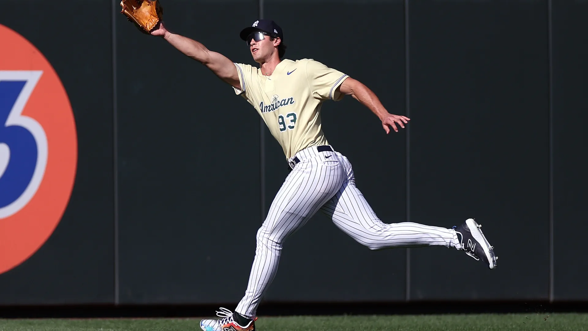 Spencer Jones #93 of the Yankees makes a catch. Steph Chambers/Getty Images
