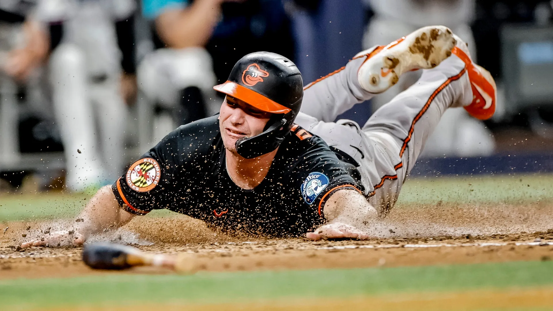 Pete Alonso #25 of the Orioles scores during a game. Carmen Mandato/Getty Images