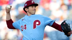 Andrew Painter #24 of the Phillies pitches against the Athletics.